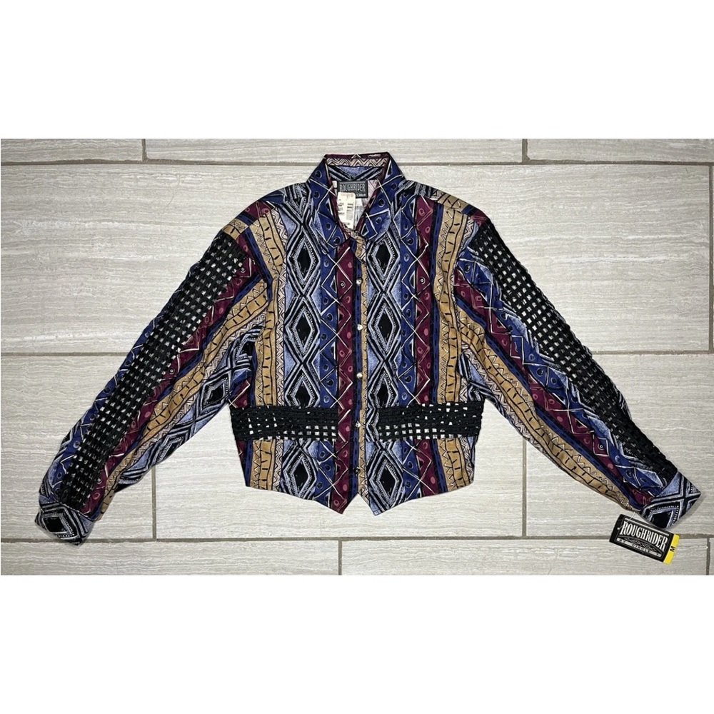 Vintage Rough Rider By Circle T Women's Medium Aztec Multicolor Button Up Shirt